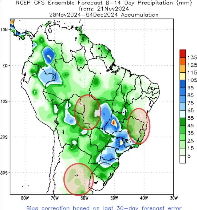 South America weather map 11.21.24