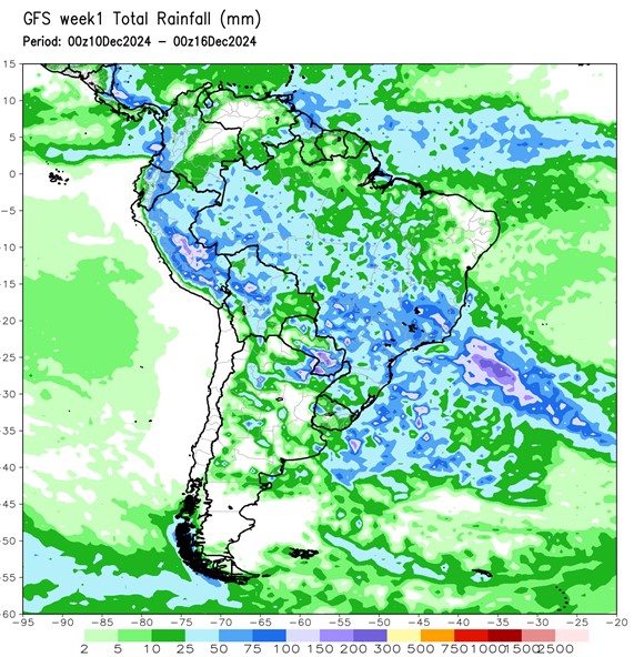 South America Precip map 12.9.24