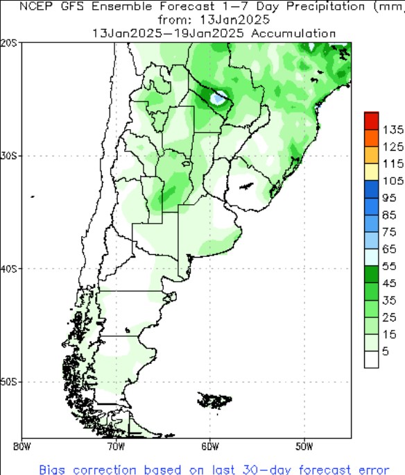 Argentina rainfall map